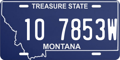 MT license plate 107853W