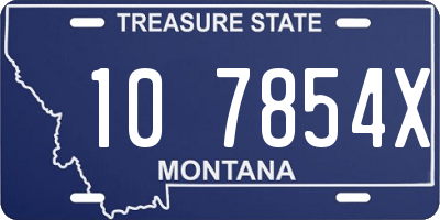 MT license plate 107854X