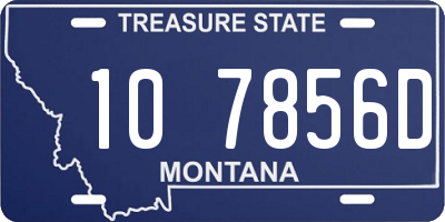 MT license plate 107856D