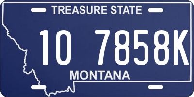 MT license plate 107858K