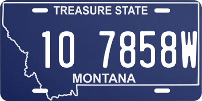 MT license plate 107858W