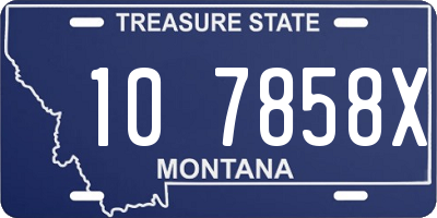 MT license plate 107858X