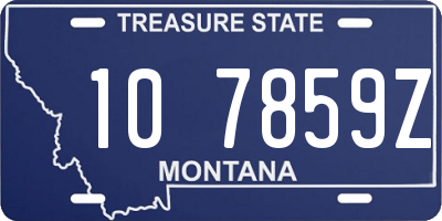 MT license plate 107859Z