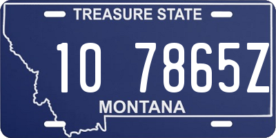 MT license plate 107865Z