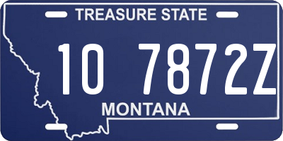 MT license plate 107872Z