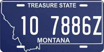 MT license plate 107886Z