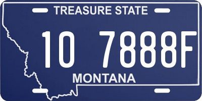 MT license plate 107888F