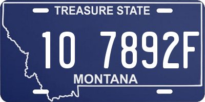 MT license plate 107892F