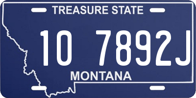 MT license plate 107892J