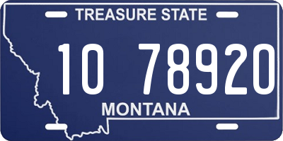 MT license plate 107892O