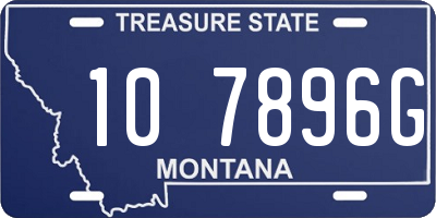 MT license plate 107896G