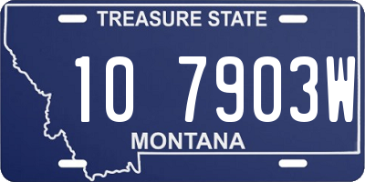 MT license plate 107903W