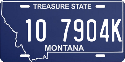 MT license plate 107904K