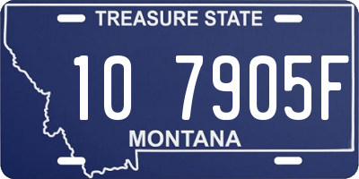 MT license plate 107905F