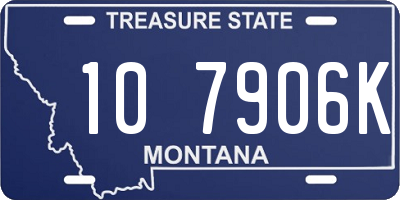 MT license plate 107906K