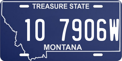 MT license plate 107906W