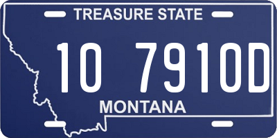 MT license plate 107910D