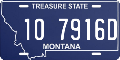 MT license plate 107916D