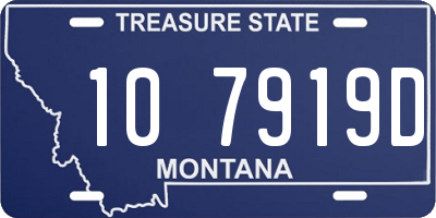 MT license plate 107919D