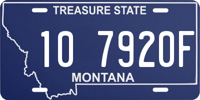 MT license plate 107920F