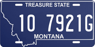 MT license plate 107921G