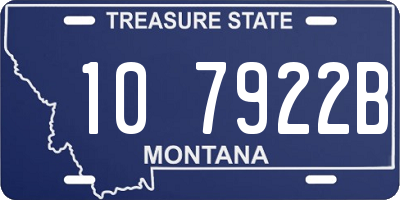 MT license plate 107922B