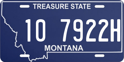 MT license plate 107922H