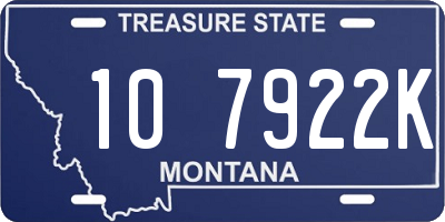 MT license plate 107922K