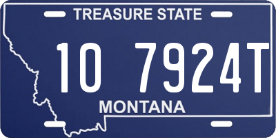 MT license plate 107924T