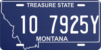 MT license plate 107925Y