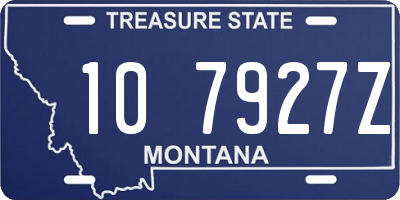 MT license plate 107927Z