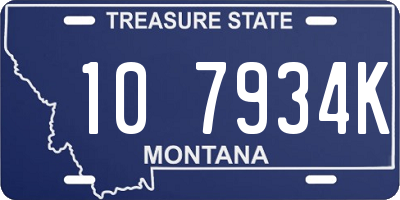 MT license plate 107934K