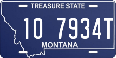 MT license plate 107934T