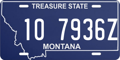 MT license plate 107936Z