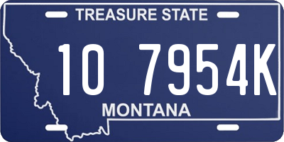 MT license plate 107954K