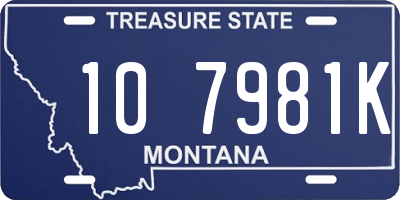 MT license plate 107981K