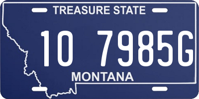 MT license plate 107985G