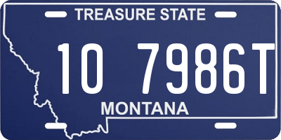 MT license plate 107986T