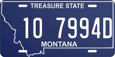 MT license plate 107994D