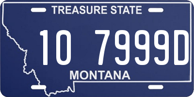 MT license plate 107999D