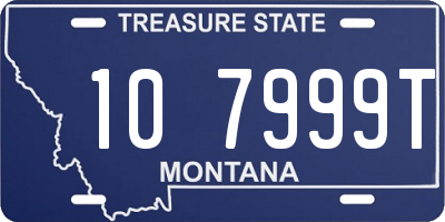 MT license plate 107999T