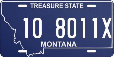 MT license plate 108011X