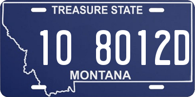 MT license plate 108012D