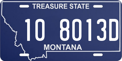 MT license plate 108013D