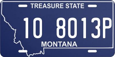 MT license plate 108013P