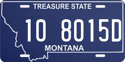 MT license plate 108015D