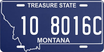 MT license plate 108016C