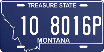 MT license plate 108016P