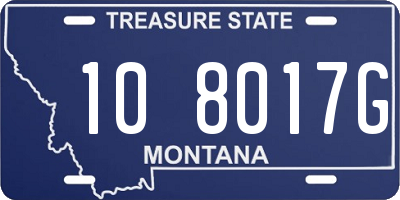 MT license plate 108017G