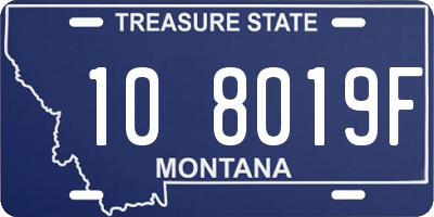 MT license plate 108019F